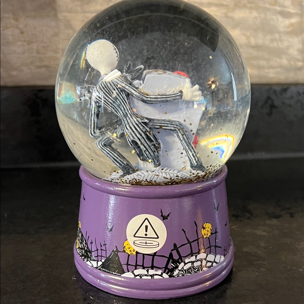 Nightmare Before Christmas Snow Globe – Purple Sally & Jack Design - Picture 2 of 4